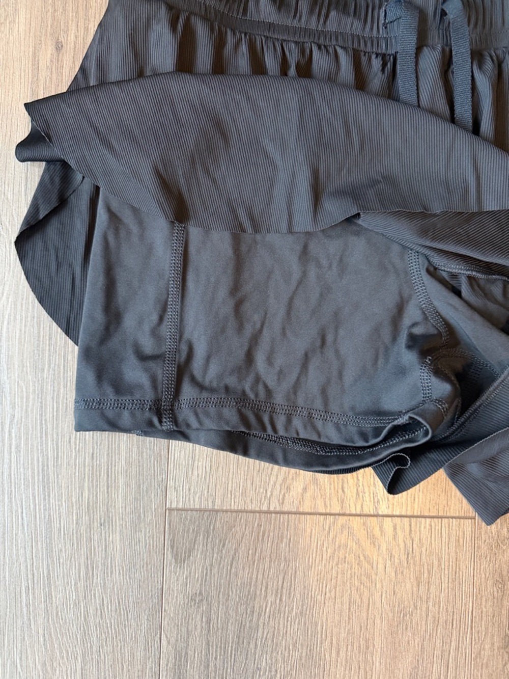 Joy Lab Black Athletic Drawstring Flare Shorts - Picture 2 of 6